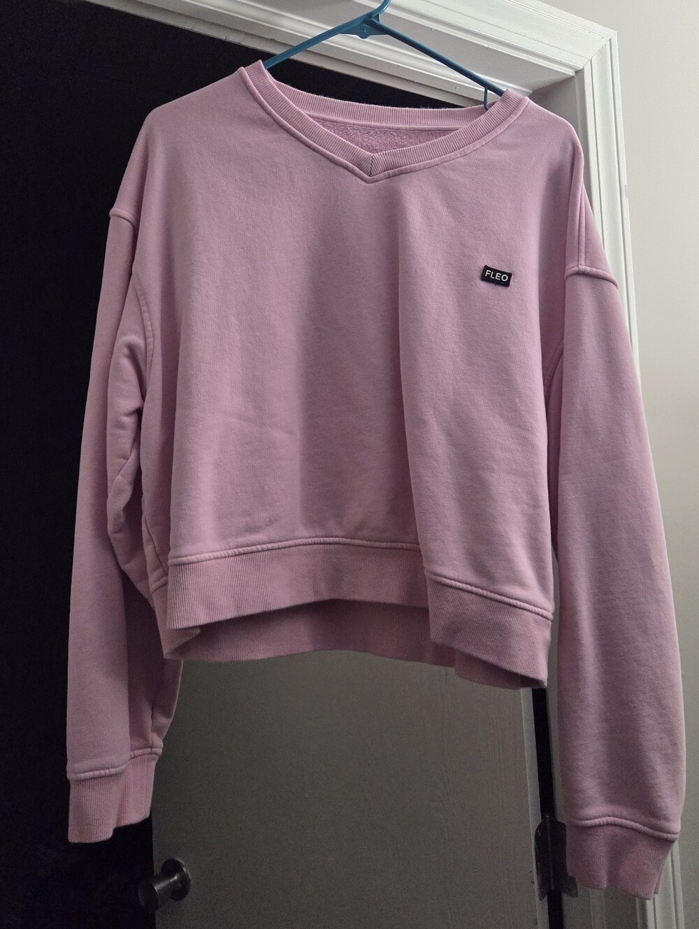 Fleo Crop V-neck Sweatshirt, Women's Large